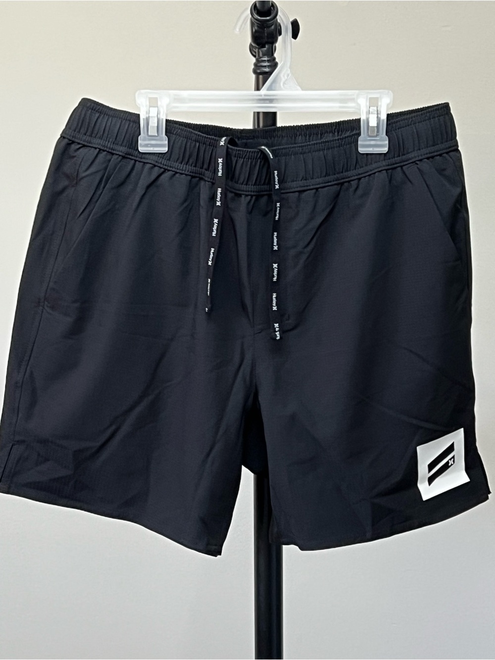 Hurley Black Athletic Drawstring Swim Shorts Size M